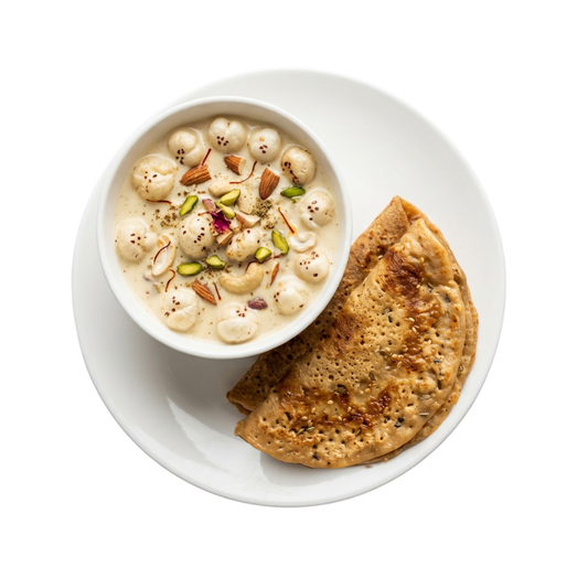 Gud Atta Chilla with Makhana Rice Kheer